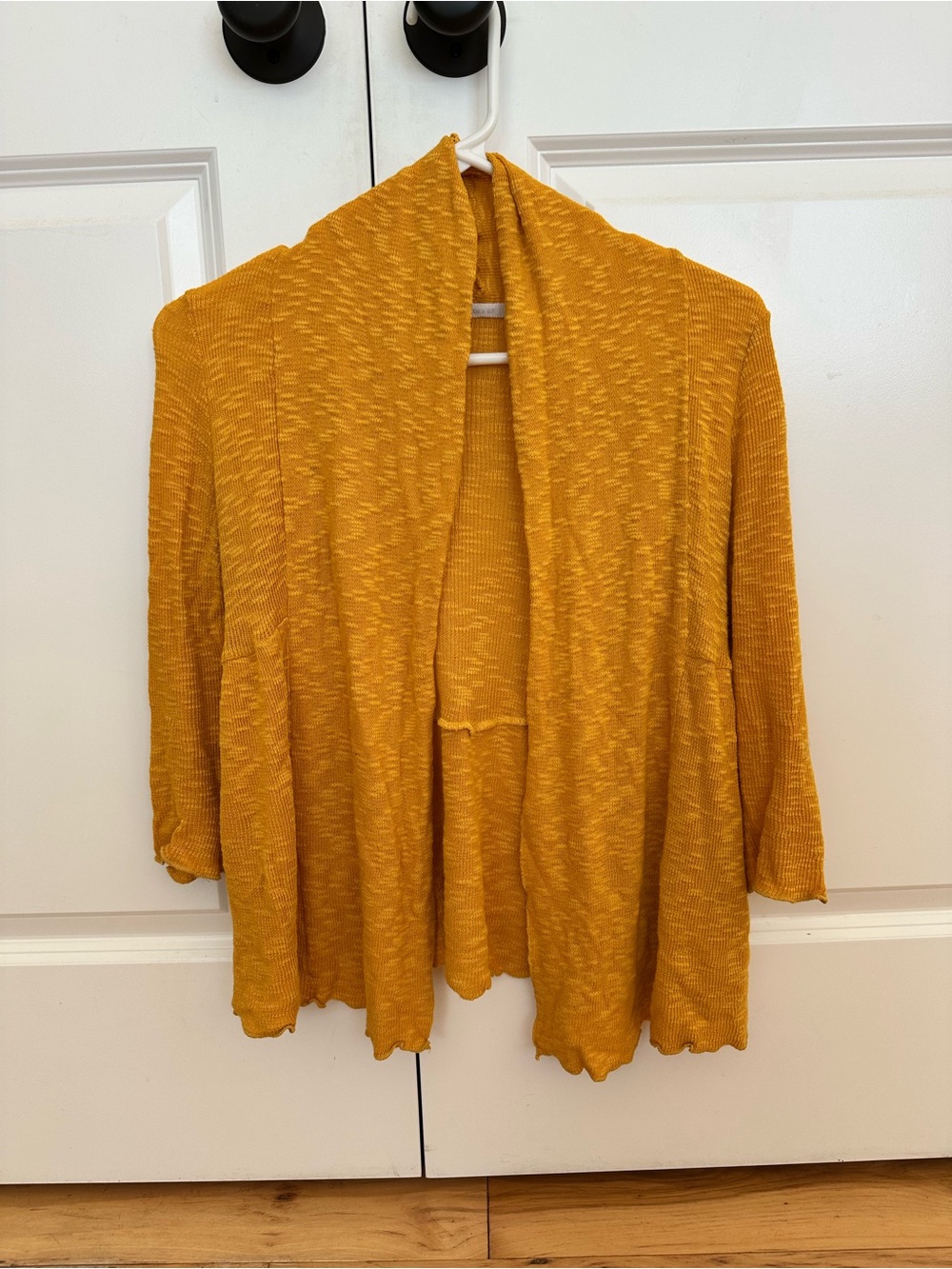 Anthropologie Mustard Yellow Open-Front Women's Cardigan Sweater